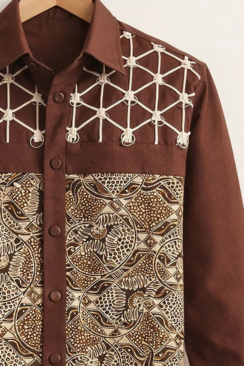 Spretix Men's Premium Batik Patchwork Casual Full Sleeve Shirt