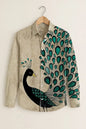 Spretix Men's Premium Peacock Art Print Casual Full Sleeve Shirt