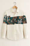 Spretix Floral Panel Color Block Full Sleeve Casual Shirt for Men