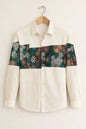 Spretix Floral Panel Color Block Full Sleeve Casual Shirt for Men