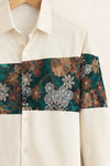 Spretix Floral Panel Color Block Full Sleeve Casual Shirt for Men