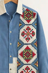Spretix Men's Premium Ethnic Patchwork Corduroy Casual Shirt