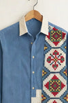 Spretix Men's Premium Ethnic Patchwork Corduroy Casual Shirt
