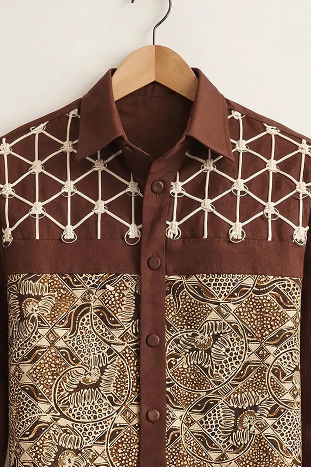 Spretix Men's Premium Batik Patchwork Casual Full Sleeve Shirt