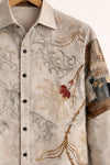 Spretix Vintage Floral Patchwork Printed Long Sleeve Casual Shirt for Men