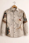 Spretix Vintage Floral Patchwork Printed Long Sleeve Casual Shirt for Men