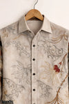 Spretix Vintage Floral Patchwork Printed Long Sleeve Casual Shirt for Men