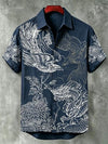 Spretix Premium Japanese Phoenix & Dragon Art Casual Half Sleeve Shirt for Men