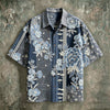 Spretix Premium Japanese Floral Art Printed Half Sleeve Casual Shirt for Men