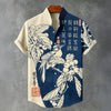 Spretix Premium Japanese Bird & Botanical Art Casual Half Sleeve Shirt for Men